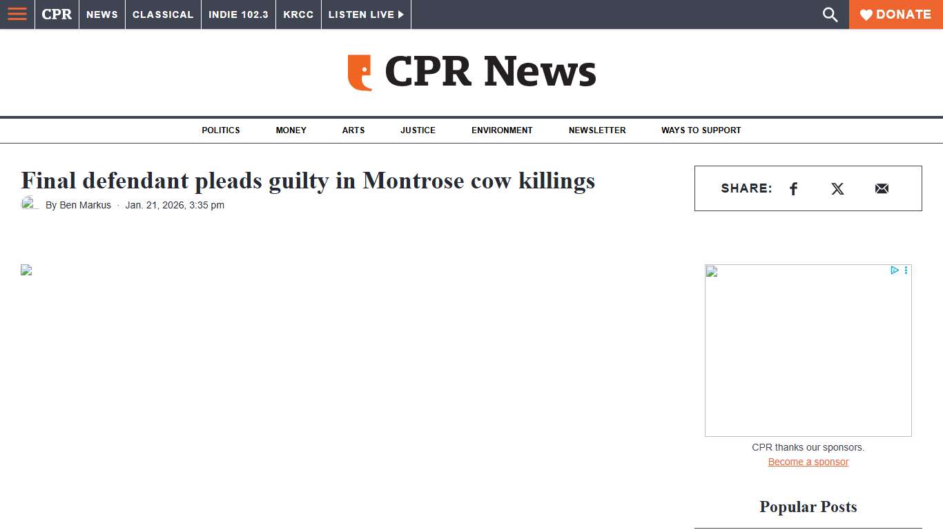 Final defendant pleads guilty in Montrose cow killings