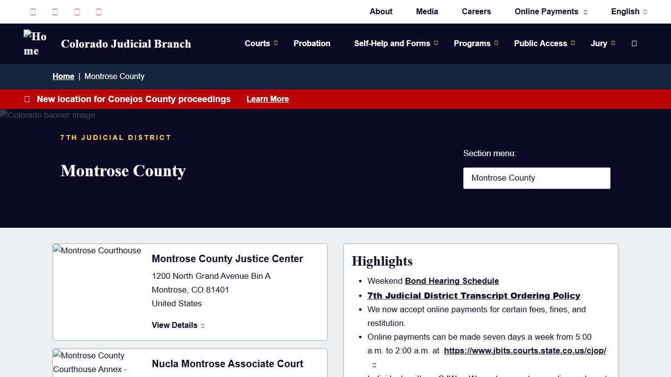 Montrose County Colorado Judicial Branch