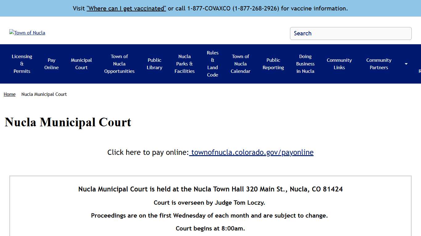 Nucla Municipal Court Town of Nucla